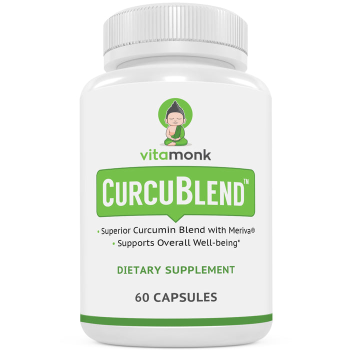 VitaMonk Curcublend Supplement - Turmeric Supplement with, Ginger Root, Proteolytic Enzymes, Boswellia - Turmeric Curcumin Supplement, Turmeric Extract Complex - 60 caps